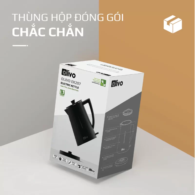 Ấm Siêu Tốc OLIVO EK207 – Thiết Kế Tối Giản Sang Trọng