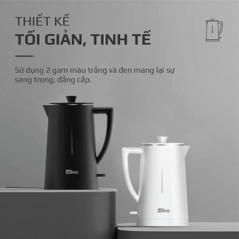 Ấm Siêu Tốc OLIVO EK207 – Thiết Kế Tối Giản Sang Trọng