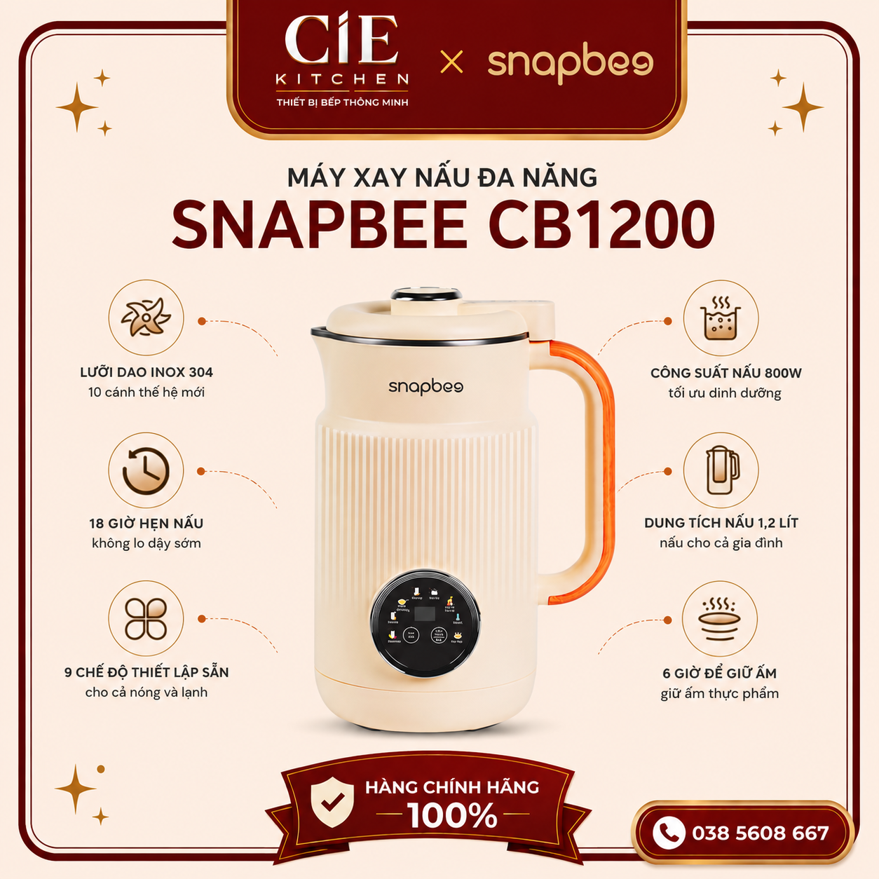 Máy Xay Nấu Đa Năng SNAPBEE CB1200 Máy Xay Nấu Đa Năng SNAPBEE CB1200