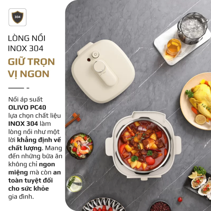 Nồi Áp Suất Điện Đa Năng OLIVO PC40