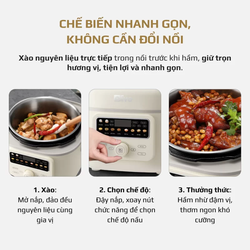 Nồi Áp Suất Điện Đa Năng OLIVO PC40