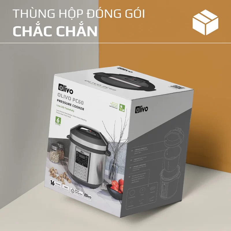 Nồi Áp Suất Điện Đa Năng OLIVO PC60 6L