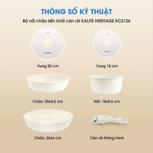 Bộ nồi chảo cán rời Kalite Heritage KCS126