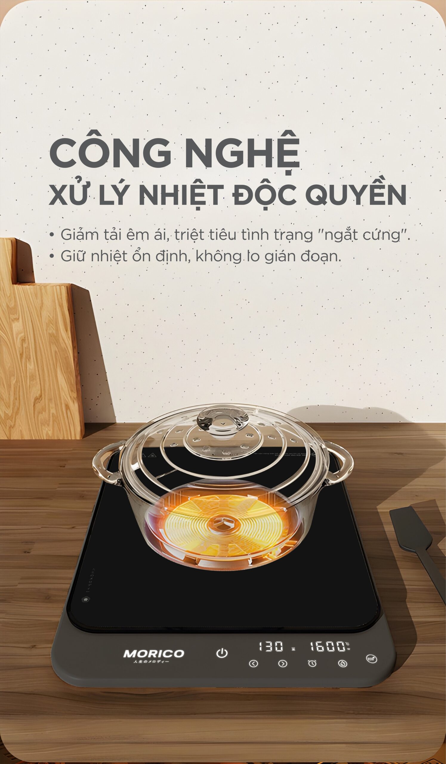 bep-tu-don-morico-mi820-16 Xử lý nhiệt độc quyền - Bếp Từ Đơn Morico MI820