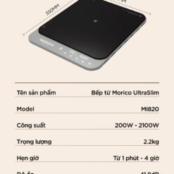 Thông số kỹ thuật - Bếp Từ Đơn Morico MI820