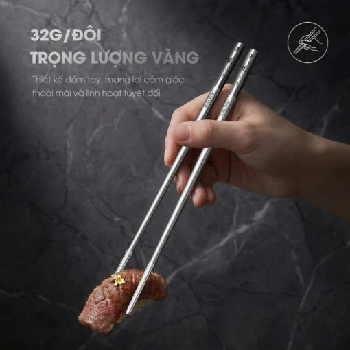 Bộ đũa inox 316 Kalite KCH01 chất liệu cao cấp kháng khuẩn